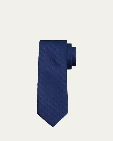 TOM FORD Men's Textured Tonal Jacquard Linen Tie | Thumbnail 2 TOM FORD Men's Textured Tonal Jacquard Linen Tie | Thumbnail 2