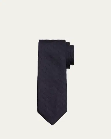 TOM FORD Men's Textured Tonal Jacquard Linen Tie | Thumbnail 3 TOM FORD Men's Textured Tonal Jacquard Linen Tie | Thumbnail 3