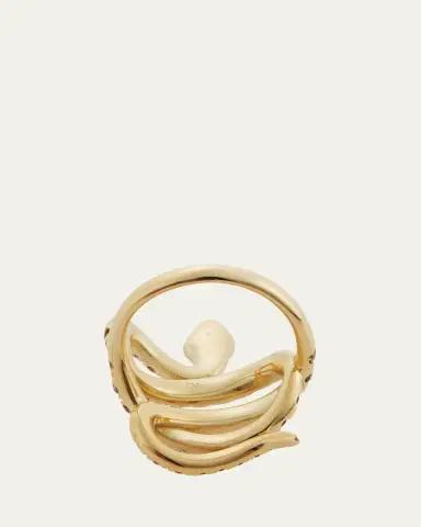 Ileana Makri 18K Diamond Pave Coiled Snake Ring | Thumbnail 4 Ileana Makri 18K Diamond Pave Coiled Snake Ring | Thumbnail 4