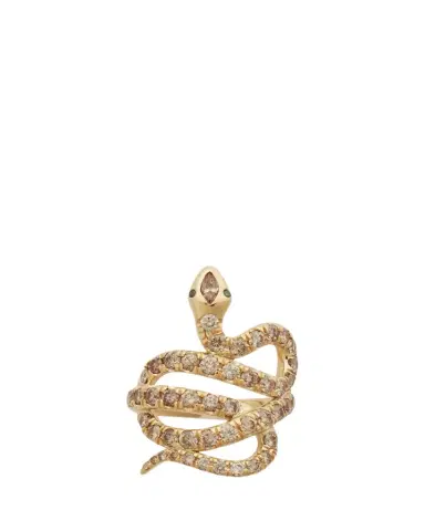 Ileana Makri 18K Diamond Pave Coiled Snake Ring | Thumbnail 1 Ileana Makri 18K Diamond Pave Coiled Snake Ring | Thumbnail 1