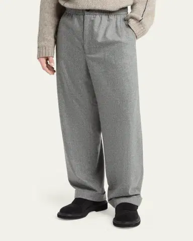 Giorgio Armani Men's Stretch Wool-Cashmere Straight-Leg Trousers | Thumbnail 4