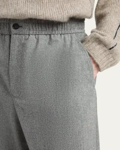 Giorgio Armani Men's Stretch Wool-Cashmere Straight-Leg Trousers | Thumbnail 5