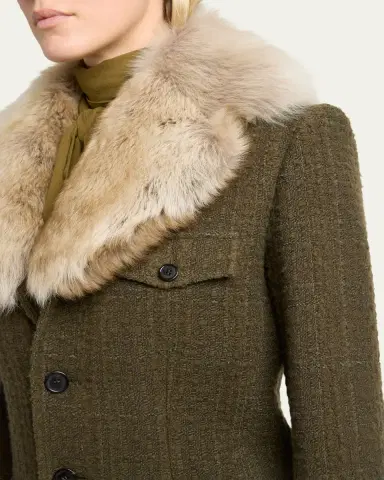 Saint Laurent Jacket with Removable Shearling Collar | Thumbnail 5 Saint Laurent Jacket with Removable Shearling Collar | Thumbnail 5