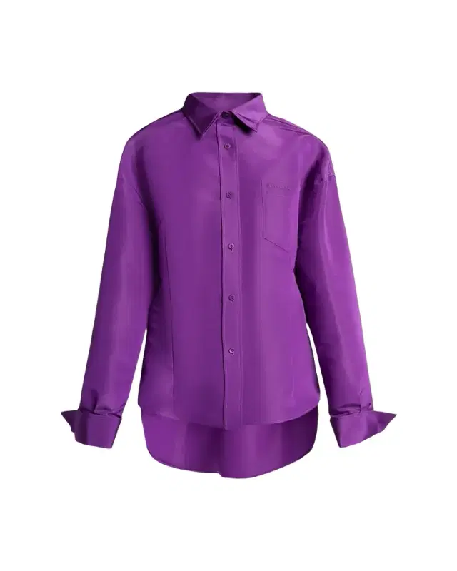 Balenciaga Silk Faille Cocoon Button-Down Shirt