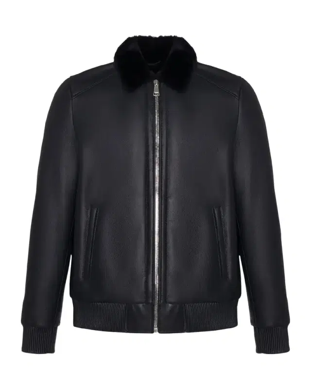 Gorski Men 's Lamb Shearling Bomber Jacket