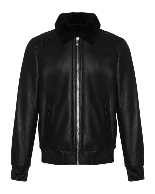 Gorski Men 's Lamb Shearling Bomber Jacket