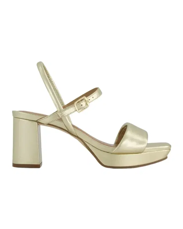Bernardo Canto Metallic Leather Platform Sandals