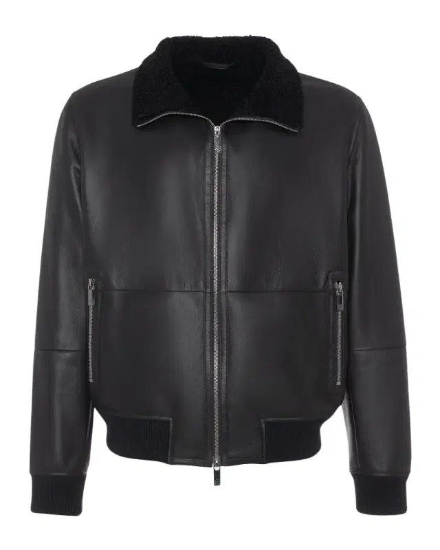 Gorski Men 's Shearling Lamb Bomber Jacket