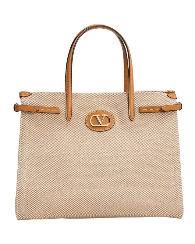 Valentino Garavani Antibes Medium Canvas Shopping Top-Handle Bag