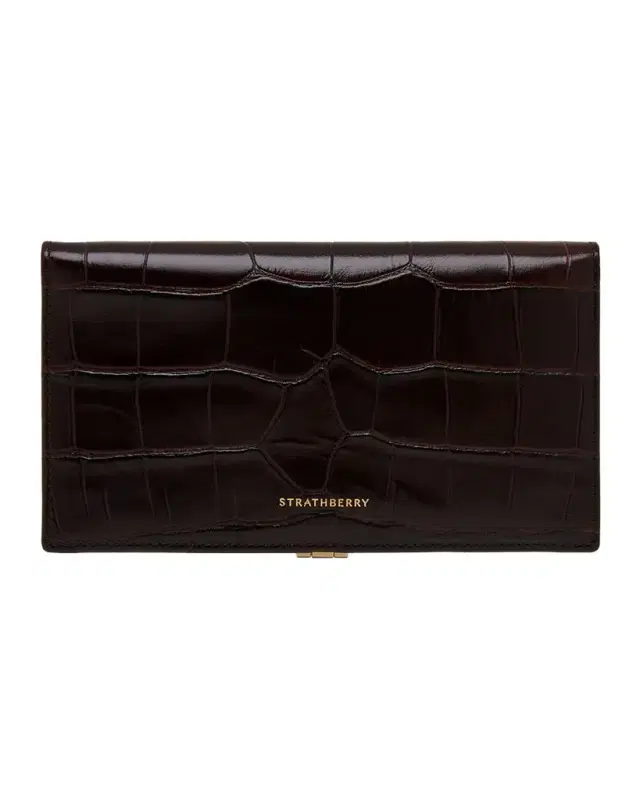 Strathberry Large Melville Street Croc-Embossed Leather Wallet