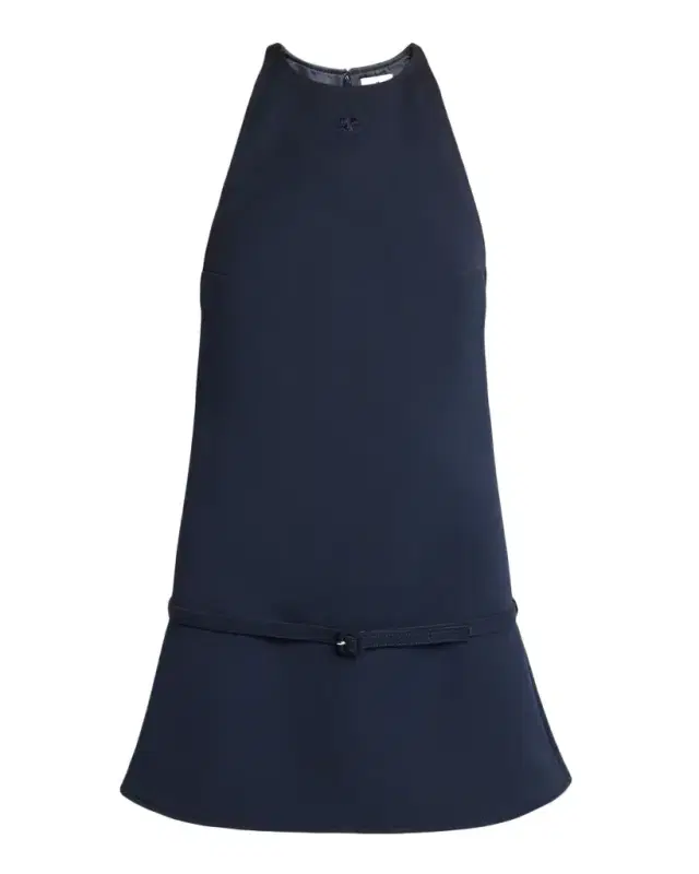 Courreges Belted Twill A-Line Minidress