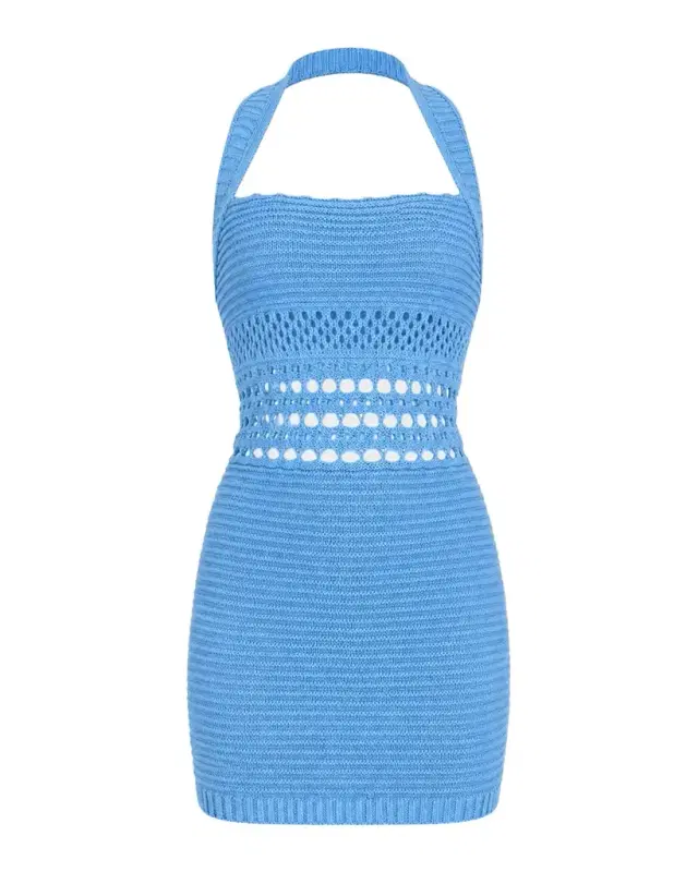 Retrofete Ronni Metallic Crochet Mini Dress