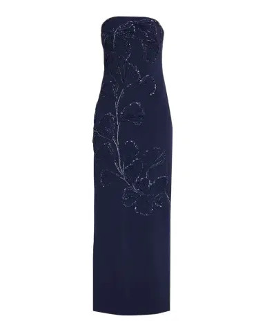 Aidan Mattox Strapless Embroidered Crepe Column Dress | Thumbnail 1