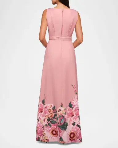 Kay Unger New York Marilotte Floral Crepe Walk Thru Jumpsuit | Thumbnail 3