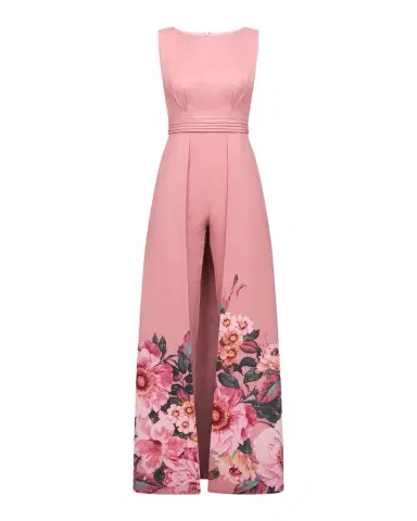 Kay Unger New York Marilotte Floral Crepe Walk Thru Jumpsuit | Thumbnail 1
