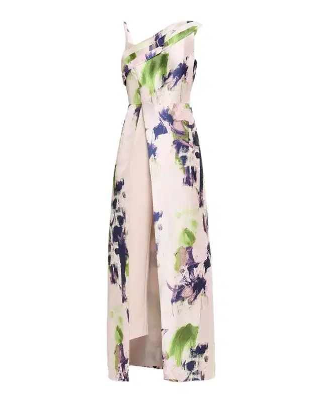 Kay Unger New York Whitely Floral Organza Walk Thru Jumpsuit