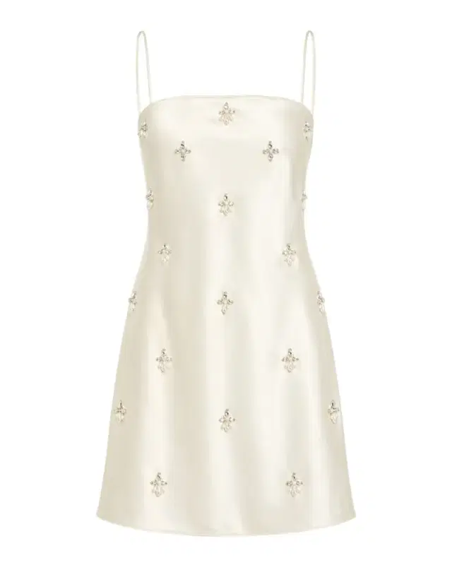 Retrofete Dotty Embellished Satin Mini Dress