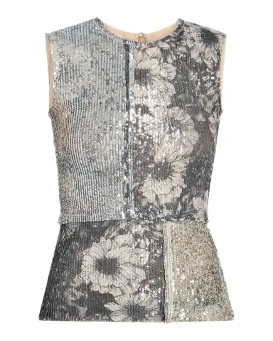 Maison Margiela Sequin Floral Sleeveless Top | Thumbnail 1 Maison Margiela Sequin Floral Sleeveless Top | Thumbnail 1