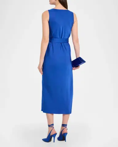 Lapointe Satin Sleeveless Belted Dress | Thumbnail 3