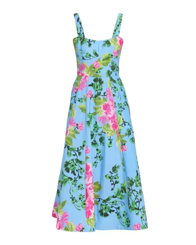 Saloni Sabrina Floral A-Line Midi Dress