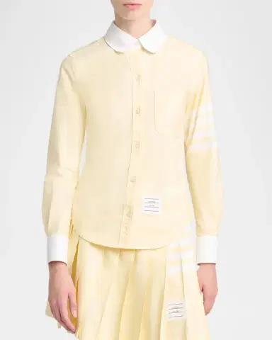 Thom Browne Oxford Peter Pan Cotton Shirt | Thumbnail 4