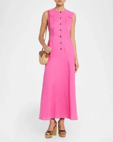 Saloni Sierra Linen Maxi Dress | Thumbnail 2 Saloni Sierra Linen Maxi Dress | Thumbnail 2