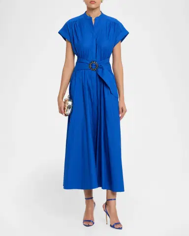 Saloni Neesha Short-Sleeve Cotton Maxi Dress | Thumbnail 2 Saloni Neesha Short-Sleeve Cotton Maxi Dress | Thumbnail 2