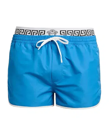 Versace Men's Golfo Greca Double-Waistband Swim Shorts | Thumbnail 1 Versace Men's Golfo Greca Double-Waistband Swim Shorts | Thumbnail 1