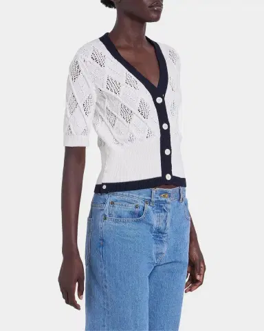 Thom Browne Argyle Pointelle-Knit Cotton Cardigan | Thumbnail 6 Thom Browne Argyle Pointelle-Knit Cotton Cardigan | Thumbnail 6