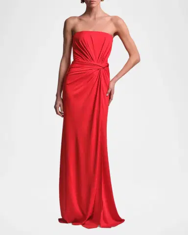 BCBGMAXAZRIA Stella Strapless Side-Twist Column Gown | Thumbnail 2