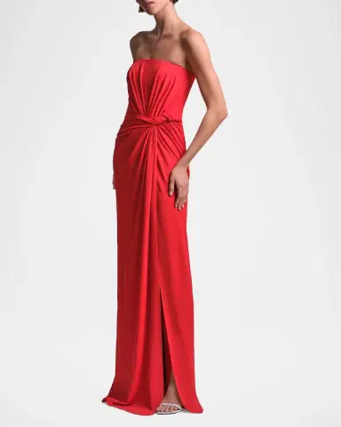 BCBGMAXAZRIA Stella Strapless Side-Twist Column Gown | Thumbnail 4