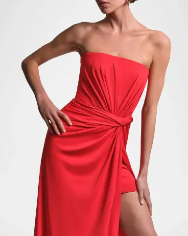 BCBGMAXAZRIA Stella Strapless Side-Twist Column Gown | Thumbnail 5