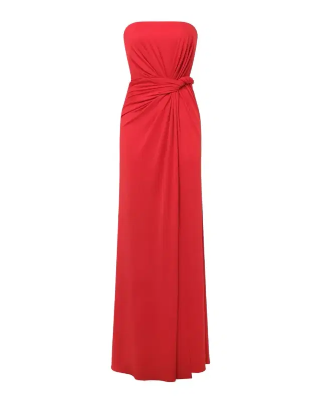 BCBGMAXAZRIA Stella Strapless Side-Twist Column Gown