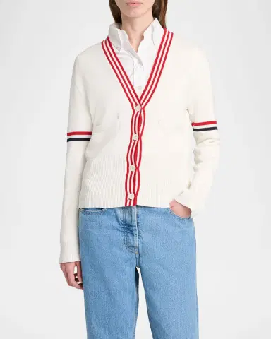 Thom Browne Sailboat Jacquard Cotton Cardigan | Thumbnail 4 Thom Browne Sailboat Jacquard Cotton Cardigan | Thumbnail 4