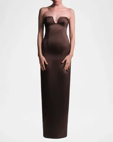 BCBGMAXAZRIA Mariane Strapless Satin Column Gown | Thumbnail 2