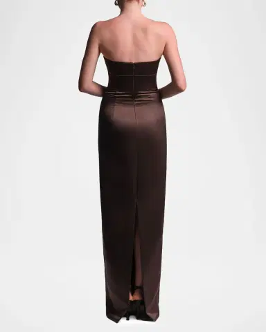 BCBGMAXAZRIA Mariane Strapless Satin Column Gown | Thumbnail 3