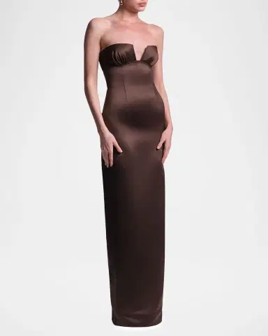 BCBGMAXAZRIA Mariane Strapless Satin Column Gown | Thumbnail 4