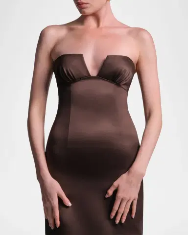 BCBGMAXAZRIA Mariane Strapless Satin Column Gown | Thumbnail 5