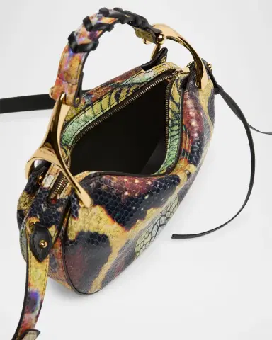 Alexander McQueen Wishbone Python-Print Sculptural Top-Handle Bag | Thumbnail 4