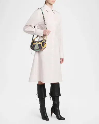 Alexander McQueen Wishbone Python-Print Sculptural Top-Handle Bag | Thumbnail 5
