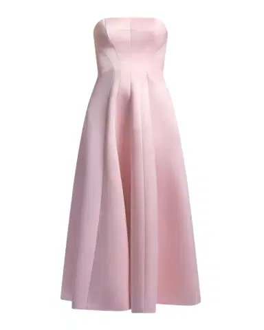 BCBGMAXAZRIA Lilly Strapless Fit-&-Flare Satin Midi Dress | Thumbnail 1