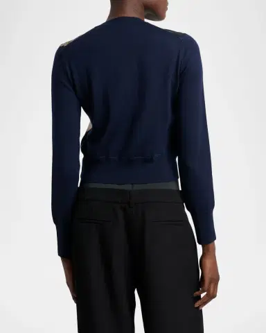 Erdem Painted Flower Crop Cardigan | Thumbnail 3 Erdem Painted Flower Crop Cardigan | Thumbnail 3