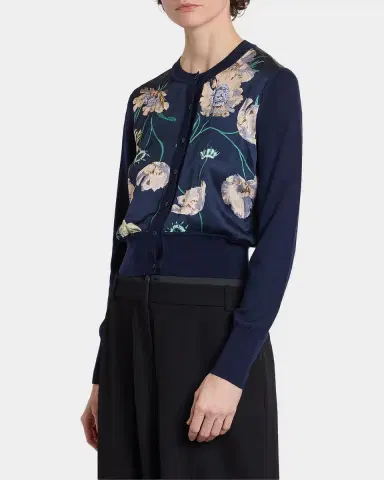 Erdem Painted Flower Crop Cardigan | Thumbnail 6 Erdem Painted Flower Crop Cardigan | Thumbnail 6