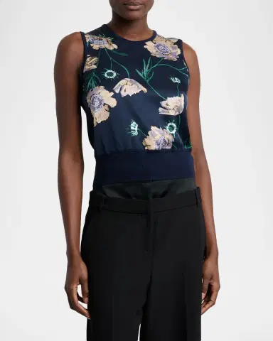 Erdem Floral Merino Wool Sleeveless Top | Thumbnail 4 Erdem Floral Merino Wool Sleeveless Top | Thumbnail 4