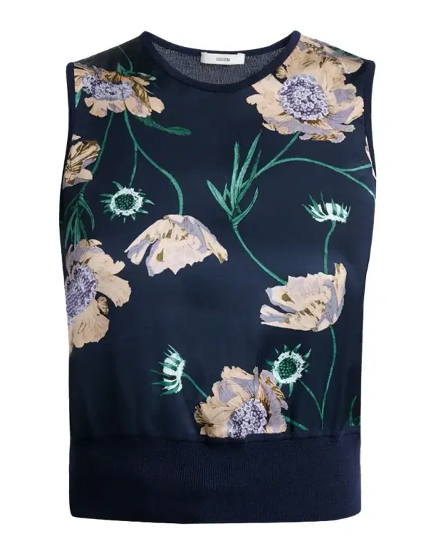 Erdem Floral Merino Wool Sleeveless Top