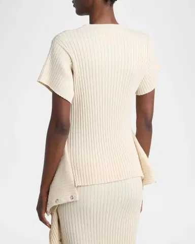 Stella McCartney Rib-Knit Cotton T-Shirt | Thumbnail 3 Stella McCartney Rib-Knit Cotton T-Shirt | Thumbnail 3