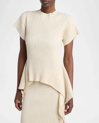 Stella McCartney Rib-Knit Cotton T-Shirt | Thumbnail 4 Stella McCartney Rib-Knit Cotton T-Shirt | Thumbnail 4