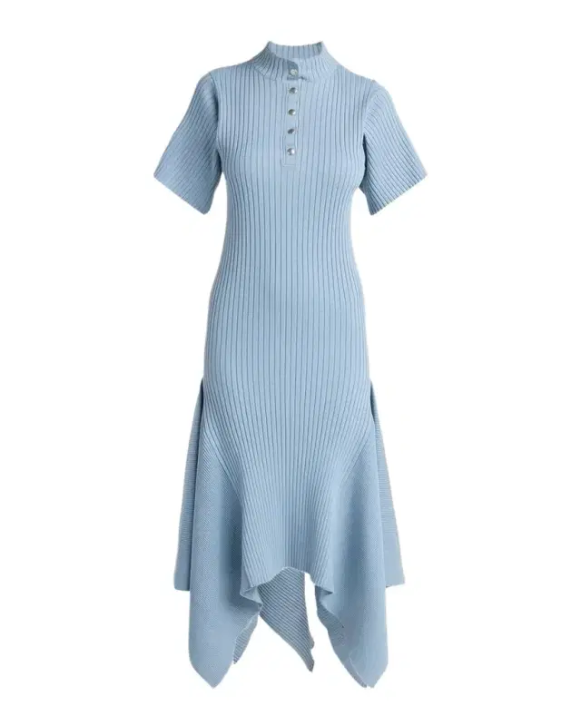 Stella McCartney Rib-Knit Cotton Midi Polo Dress