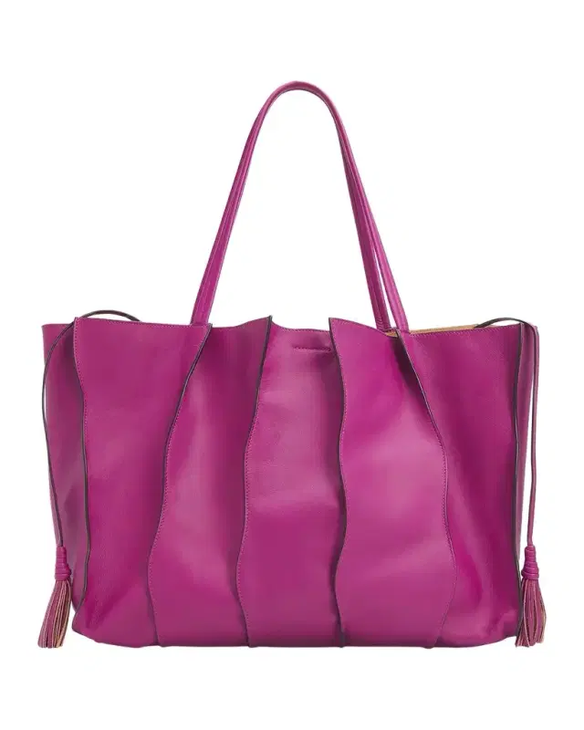 Ulla Johnson Adria Large Wavy Leather Tote Bag