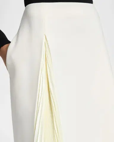 Jil Sander Side-Pleat Wool Sable Knee-Length Skirt | Thumbnail 5 Jil Sander Side-Pleat Wool Sable Knee-Length Skirt | Thumbnail 5